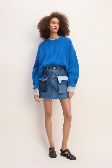 DENIM PATCHWORK MINI SKIRT marques almeida everlane