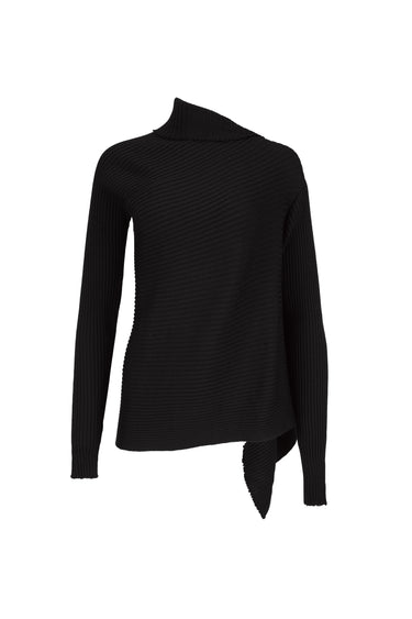 BLACK DRAPED JUMPER IN MERINO KNIT marques almeida