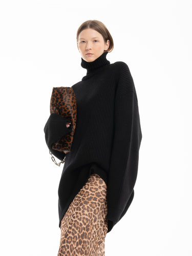 BLACK TURTLENECK MERINO OVERSIZE JUMPER marques almeida