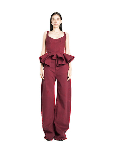 BURGUNDY DRILL BOYFRIEND JEANS marques almeida
