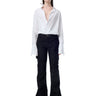 EMBROIDERED BLACK DENIM BOOTCUT JEANS marques almeida
