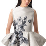 GREY FLOWER PRINTED PEPLUM TOP marques almeida